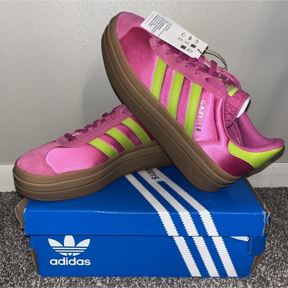 adidas Shoes - New! Adidas Gazelle Bold Womens Size 7 Shoes Sneakers Slime Fuchsia Pink Green